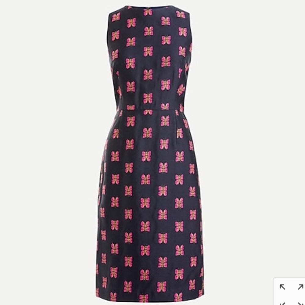 J CREW Sheath dress in butterfly jacquard NWT 00